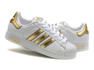 Adidas Superstar белые с золотым (35-40)