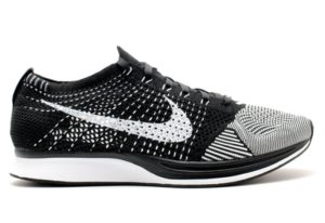 Nike Flyknit Racer серые с черным и белым (40-44)