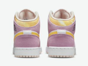 Nike Air Jordan 1 Retro Mid SE GS Arctic Pink белые с розовым и желтым кожа-нубук женские (35-39)